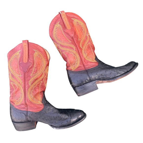 Cuadra Men's Leather Lined Full Quill Ostrich Cowboy Western Boots US Size 9.5